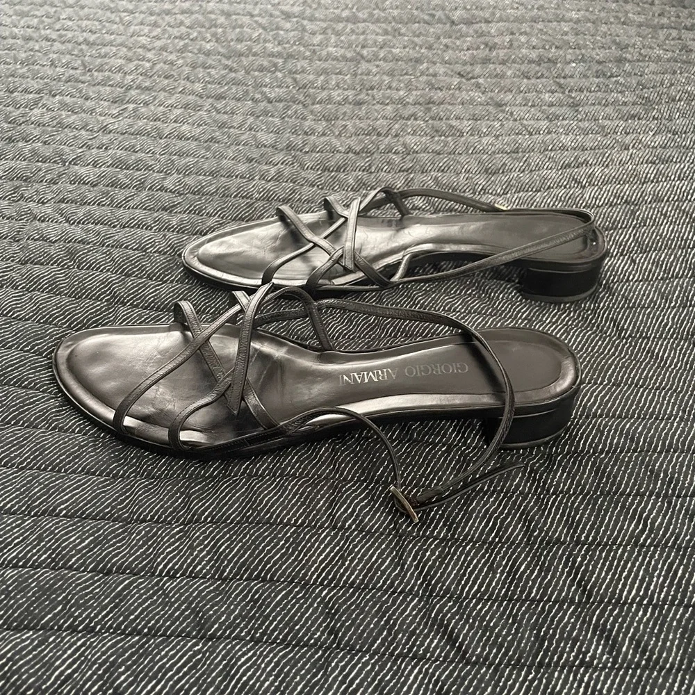 Giorgio Armani Black Strappy Sandals - Picture 9 of 12
